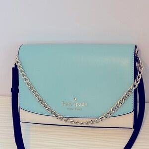 KATE SPADE convertible crossbody color block in poolside blue, white and navy